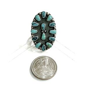 Signed - Maria Elena Munoz Turquoise Sterling Silver Ring